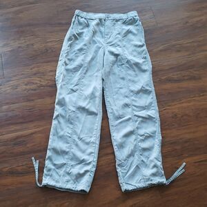 Vuori Women's Coastline Pant In Mallorca/Gray Blue High Waist Zipper Front SZ S